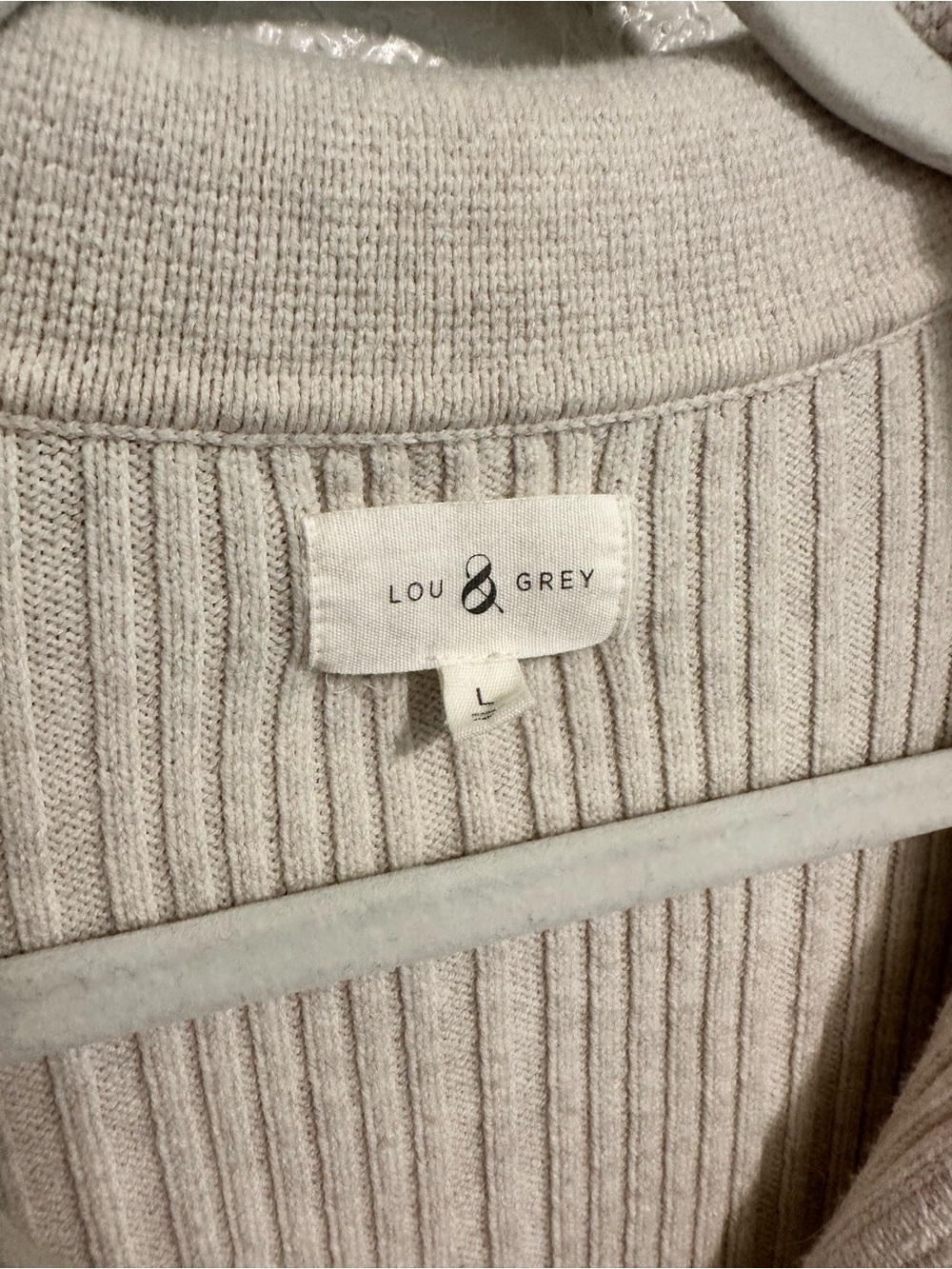 Lou & Grey Light Cream Ribbed Pullover - Picture 4 of 5